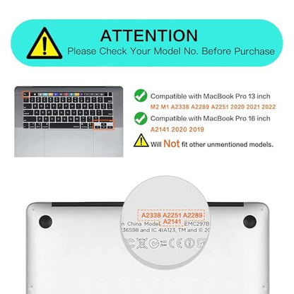 MOSISO Keyboard Cover Compatible with MacBook Pro 13 inch M2 M1 | 2023-2020 A2338 A2289 A2251&Compatible with MacBook Pro 16 2020 2019 A2141 Touch ID, Protective Silicone Skin, Sage Green - color: Sage Green