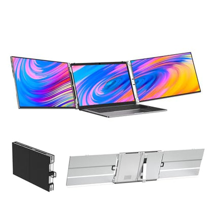 15" Dual Laptop Screen Extender for 13.3-16 Inch Laptop | 1080P Foldable Portable Monitor Create Triple Display, Plug & Play (USB-C/Mini H/D) for Work, Travel, Home, Aluminum Alloy - size: 15 Inch