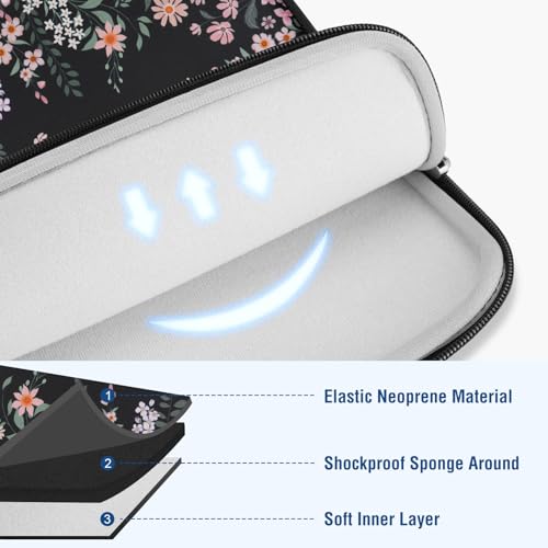 MOSISO Laptop Case 13.3 inch, 13-14 inch Laptop Sleeve Compatible with MacBook Neo/Air 13.6/Pro 13/Pro 14, HP Dell ASUS Lenovo, Neoprene Computer Sleeve Bag with Small Case, Swaying Blooms