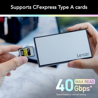Lexar Workflow CFexpress Type A 4.0 Card Reader, Up to 40Gbps, USB-C | Supports CFexpress Type A Cards, Compatible with PC, Laptop, Tablet, Smartphone, USB-C Cable, Lightweight, LPWF730N-5ANGL - style: CFexpress 4.0 Type A USB-C