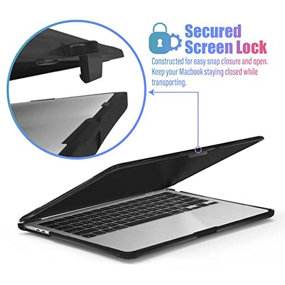 IBENZER Hexpact Protective MacBook Air 13 inch Case M5 2026 M4 2025 M3 M2 2024-2022 A3449 A3240 A3113 A2681, Heavy Duty Case & KeyboardCover & ScreenFilm, Black, HPE-KK-BK+2 - color: Black