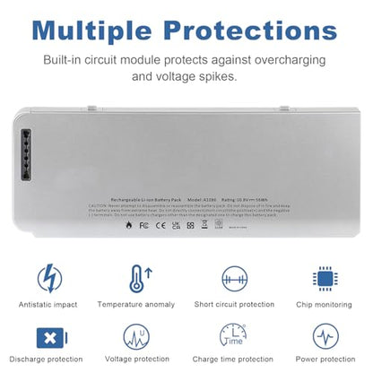 Fancy Buying 56Wh A1280 Laptop Battery for Apple A1280 A1278 (2008 Version) MacBook 13-Inch Series, Compabiel for MB771G/A MB467LL/A MB466LL/A - size: 8.23*3.07*0.79inch A1280