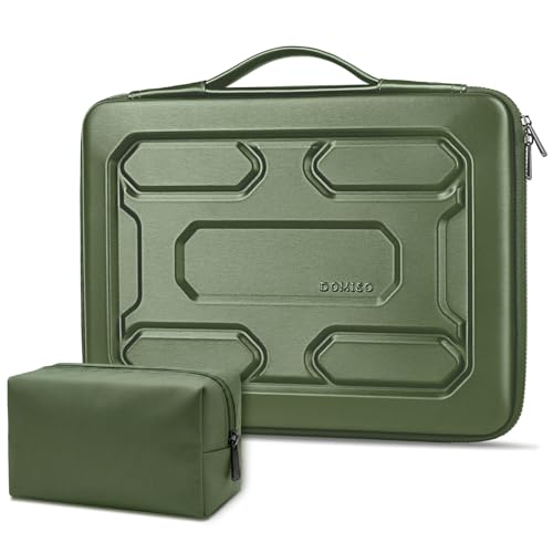 DOMISO Laptop Hard Case 17-17.3 inch Waterproof Shockproof Hard Shell Laptop Sleeve with Handle & Storage Pocket, Compatible with MacBook, HP, Dell, Green - color: Green, size: 17.3 inch