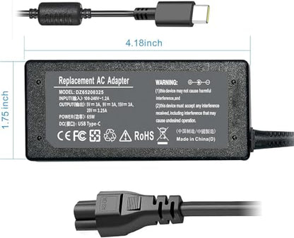Universal 65W 45W USB C Laptop Charger for Lenovo Thinkpad/Yoga/Chromebook ADLX65YDC2A for HP Elitebook Spectre Chromebook x360,Elite x2 for Dell Chromebook Latitude xps 13 Series AC Adapter