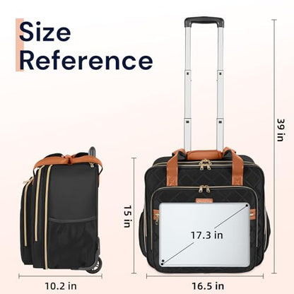 Ytonet Rolling Laptop Bag, 17.3 Inch Rolling Briefcase for Women Men, Water Resistant Computer Bag with Wheels for Work Travel College Business Overnight Teacher