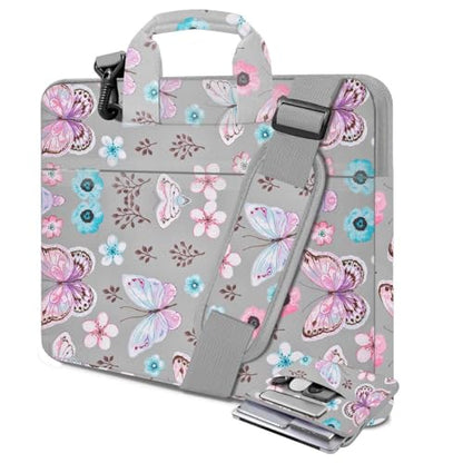 Laptop Shoulder Bag 17.3 inch Case, Durable Shockproof Protective Briefcase with Multi-Pockets Compatible with Most 17-17.3 inch HP Acer Dell Lenovo ASUS MSI Notebooks,Butterfly - color: Butterfly, size: 17.3"
