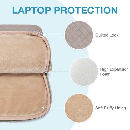 BAGSMART Laptop Sleeve 15-15.6 inch Case Protective Water-Resistant | Lightweight Laptop Bag for Women with Pocket and Handle, Compatible with MacBook, HP, Dell, Acer and Asus notebooks - color: Gray-Shoulder Strap, size: 15.6 Inch