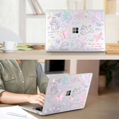 Case for Microsoft Surface Laptop 13.8 inch Touchscreen 2024 (7th Edition) Model 2036, Plastic Hard Shell Case + Keyboard Cover + Screen Protector for 13.8'' Microsoft Surface Laptop 7, Puppy - color: Puppy