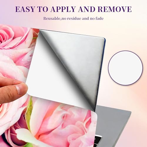 Laptop Skin Sticker Laptop Cover for 12" 13" 13.3" 14" Laptop Stickers,Reusable Skin Sticker Cover Personalized Art Waterproof & Scratch-Resistant Protector Case,Pink Rose - color: Pink Rose