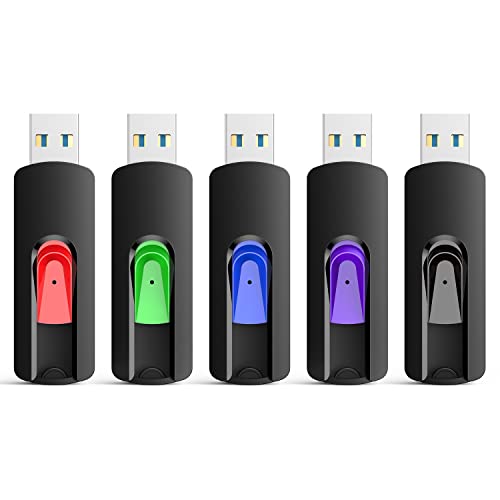 RAOYI 5 Pack 64GB USB 3.0 Flash Drive, High Speed Memory Stick Thumb Drives Jump Drive Pen Drive for PC Laptop Desktop- 64G Multipack - color: 5 Mixed Colors, size: 64GB-3.0