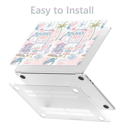 Compatible with MacBook Pro 14 inch Case M5 M4 M3 M2 M1 Pro/Max 2026-2021 A3427 A3426 A3434 A3112 A3185 A3401 A2918 A2992 A2779 A2442, Cute Sea Turtle Beach Palm Tree Hard Shell Matte Cover - color: Beach D, size: MacBook Pro 14 inch