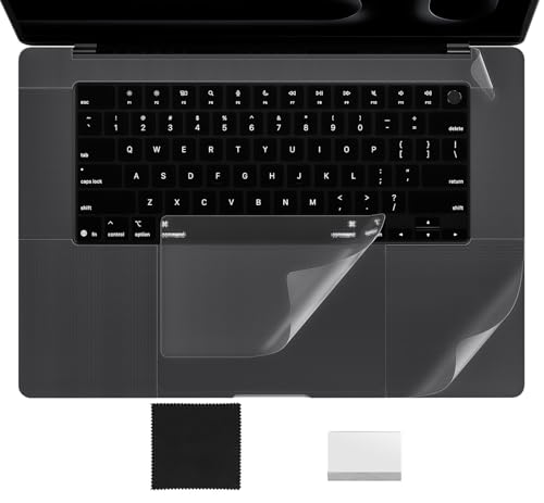 Palm Rest Cover Skin Compatible with 2025 2024 2023 MacBook Pro 16 Inch M4 M3 Chip A3403 A3186 A2991 Trackpad Protector Touch Pad Cover Skin, Apple MacBook Pro 16" Accessories, Clear (4-Piece) - size: 2023+ MacBook Pro 16" M4 M3(Clear)
