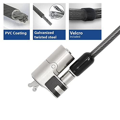 ACT Laptop Lock Security Cable 2m, Keyed Cable, Wedge Slot Notebook Lock, Swivel Lock Head, Laptop Lock Dell, Portable Anti-Theft Cable - AC9040 - style: Key