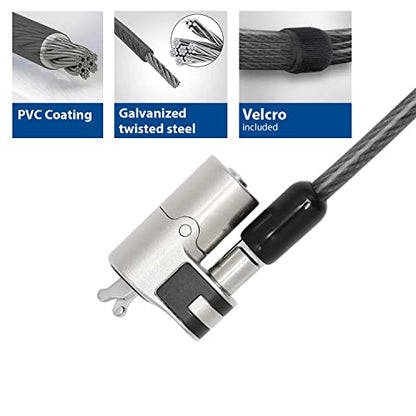 ACT Laptop Lock Security Cable 2m, Keyed Cable, Wedge Slot Notebook Lock, Swivel Lock Head, Laptop Lock Dell, Portable Anti-Theft Cable - AC9040 - style: Key