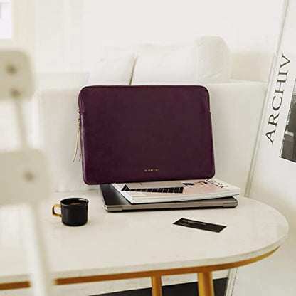 Comfyable Slim Protective Laptop Sleeve Compatible with 13/14 Inch MacBook Air & MacBook Pro M5/M4/M3/M2 Pro/Max 2026, Mac Travel Case, Laptop Pouch, Slim PU Leather Cover, Berry Brown - color: Berry Brown, size: For 13.3"-14" Mac Pro / Mac Air