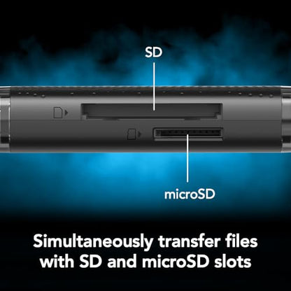 Lexar Dual-Slot SD/Micro SD Card Reader, Up to 205MB/s, USB-A/C, USB 3.2 | Dual USB-C & USB-A Connectors, Simultaneous Transfer, Compatible w/ PC, Laptop, Tablet, Smartphone, Portable, LRW310X-BNBNG - style: MicroSD / SD Dual-Slot USB-A/C