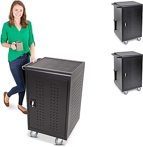 2-Pack | Line Leader 30 Unit Mobile Charging Cart with Locking Cabinets | UL Safety-Certified Charging Station for 30 Tablets, Laptops or Chromebooks | ANSI/BIFMA Standard Laptop Cart & Storage Cart - size: 2 PACK - 30 Tablet/Chromebook