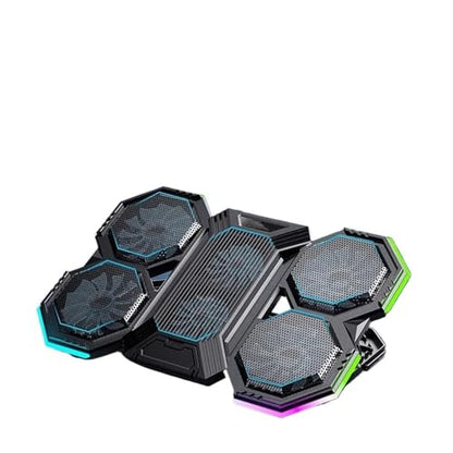 17Inch Gaming Laptop Cooler Six Fan Adjustable Wind Speed Height RGB Backlight USB Port Laptop Cooling Pad Notebook Laptop Stand