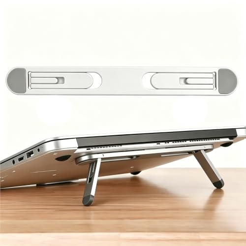 Foldable Laptop Stand, Adjustable Portable Notebook Riser for Desk (White) | Adjustable, Portable, Notebook Riser, For Desk - color: WHITE