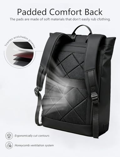 Lightweight Laptop Backpack 17Inch for Women & Men Professional Business Computer Bag with Back Cushioning Carry on Waterproof Travel Computer Backpack Resistant Travel Work Citywalk Black - color: Black