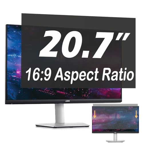 20.7 Inch Privacy Screen for Computer Monitor, 16:9 Anti-Spy Filter for Laptop & PC Display, Blue Light Blocking Anti-Glare Reversible Protector Film, Easy Slide-Mount Installation (20.7 Inch Widescreen(16:09)) - size: 20.7 Inch (16:09)