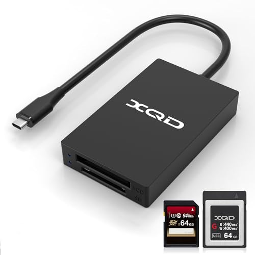 XQD Card Reader USB C XQD/SD Reader Dual Slot Memory Card Reader 5Gpbs Super Speed Support Sony G/M Series, Lexar 2933x/1400x USB Mark XQD Card,SD Card for Windows/Mac OS,Type-C XQD Card Reader - color: CR312-C