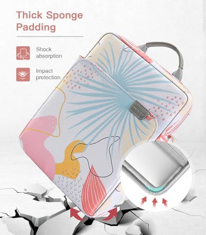 MoKo 13.3-14 Inch Laptop Sleeve Bag Fits Mac Neo 13-inch A18 Pro, Mac Pro 13.3" M2 2022/M5/M5 Pro/M5 Max 14.2" 2026, Mac Air 13.6" M5 2026, Handle Carrying Case with Shoulder Strap,Tropical Leaf - color: Tropical Leaf, size: 13.3-14 inch