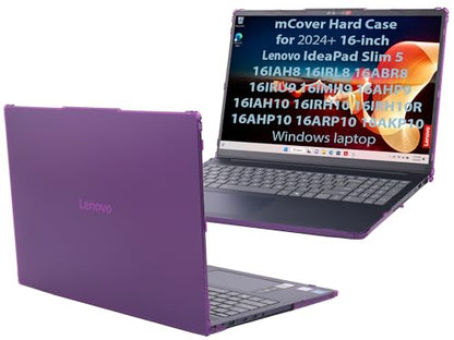 mCover Case ONLY Compatible for 2024-2026 16" Lenovo IdeaPad Slim 5 16AHP10 16ARP10 16AKP10 16IRH10 16IAH10 16IRU9 16ABR8 Series Windows Computers(NOT for Other Lenovo Models)- Purple - color: Purple