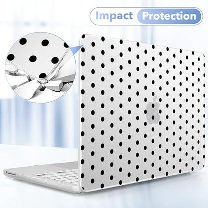 May Chen for MacBook Neo Case 13 inch 2026 | 100% Match Official Color | Pattern Printing, Anti-Crack & Scratch & Fingerprint | Protective Hard Shell Cases Laptop Model A3404, Black Polka dot - color: Black Polka dot