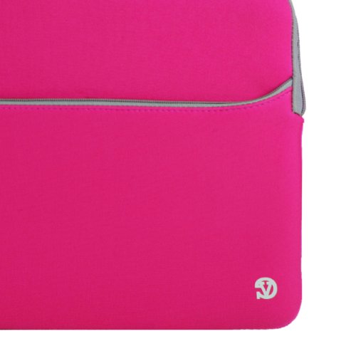 Neoprene Laptop Case | Lightweight Travel Protection | 13" Notebook Compatible Water Resistant Tech Sleeve (Magenta) - color: Magenta