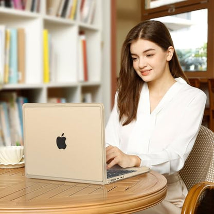 MOSISO Compatible with MacBook Air 13 inch Case M5 2026 M4 M3 M2 2025-2022 | A3449 A3240 A3113 A2681, Scratch-Resistant Shock-Absorbent Reinforced Hard Shell Cover for MacBook Air 13.6 Case, Starlight - color: Starlight