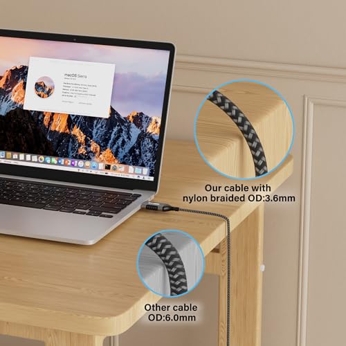 Kxable Slim USB to Ethernet Cable 6 FT, USB 3.0 A to RJ45 Thin Cord, Directly Connected, Aluminum, Braided, OFC, USB to RJ45 Gigabit LAN Network Cable for Laptop, PC, Switch and More, OD: 3.6mm - size: 6 Feet, style: USB A to Ethernet