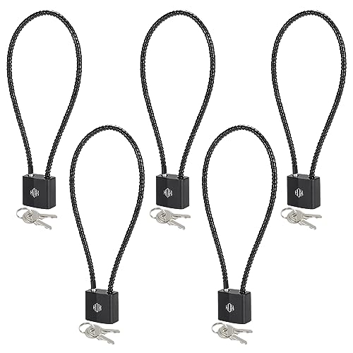HOX Cable Gun Locks with Keys - Keyed Alike Cable Gun Safe Lock, for Firearm Locking and Safety - color: 5 Pack
