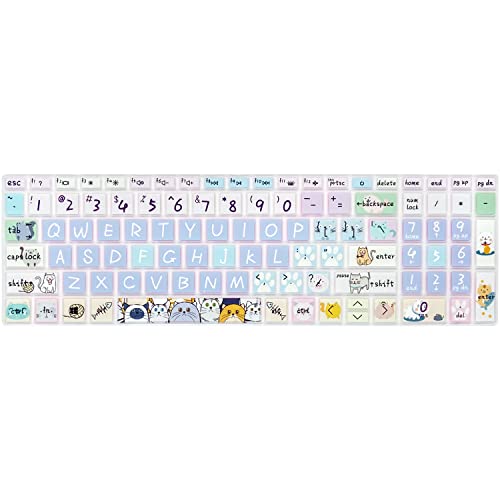 Silicone Keyboard Cover for 15.6 HP Laptop 15-fc 15-fd 15t-fd 15z-fc/HP Pavilion 15-eg 15t-eg 15-eh 15-er, 17z-ca 17-cn 17-cp 17z-cp Model Series,Cute Cat - color: Cute Cat