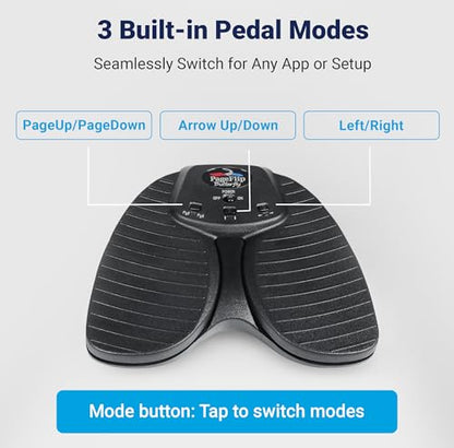 PageFlip Butterfly Bluetooth Page Turner Pedal – Silent, Rugged Foot Pedal | Page Turner for iPad, Android & PC – Hands-Free Sheet Music Control – Works with forScore, OnSong, MobileSheets and 100+ more - style: Butterfly