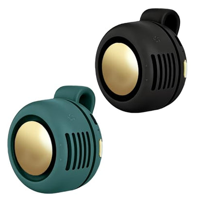 Portable Clip-On Fan, Mini USB Rechargeable 360° Rotatable Fan, Personal Fan 3-Speed Silent Mini Bladeless Fans (2 pack（Black and Green）) - color: 2 pack（Black and Green）