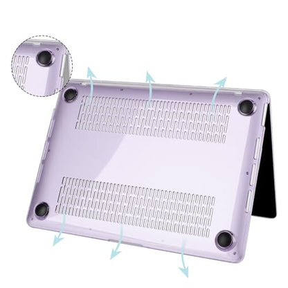 B BELK for MacBook Air 13 inch Case M1 2021 2020 2019 2018, Crystal Purple | Model A2337 A2179 A1932, Plastic Laptop Hard Shell for MacBook Air 13.3 inch Case with Keyboard Cover & Screen Protector - color: Crystal Purple