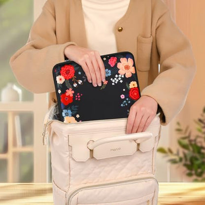 MOSISO Laptop Case 13.3 inch, 13-13.3 inch Laptop Sleeve Compatible with MacBook Neo/Air 13.6/Pro 13/Pro 14, HP Dell ASUS Lenovo, Neoprene Computer Sleeve Bag with Small Case, Ink Dyed Flowers