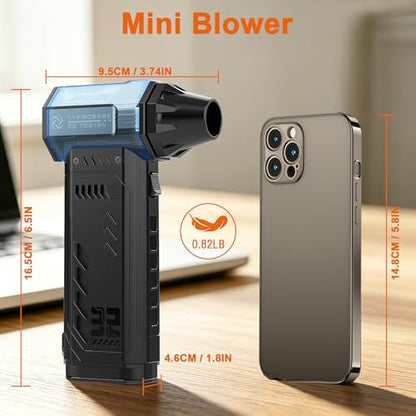 Electric air Duster，250,000RPM Super Power mini Blower,2 Swappable Battery | 3-speed adjustable rechargeable air duster with multiple nozzles，for cleaning car, keyboard, computer, leaves,home & outdoor.