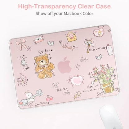 Feams for MacBook Neo 13 Inch Case 2026 A3404, Stylish Protective Clear Case Hard Shell Transparent Cover for MacBook Neo 13 Inch 2026 (A18 Pro Chip) with Keyboard Cover, Cute Girls' Daily - color: Cute Girls' Daily