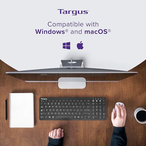 Targus Midsize Multi-Device Bluetooth Keyboard - Compatible with Chrome OS, Windows, macOS, iOS, and Android (AKB863US)