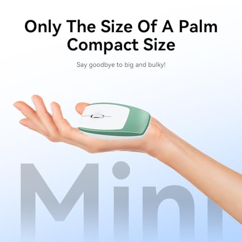 Wireless Mouse Mini Small Finger Bluetooth Mouse with TF Card Reader,Silent Pocket Portable Handheld Tiny Compact USB Travel Optical Mice for PC Laptop Computer Macbook Tablet Kids Women Men Gift - color: Green