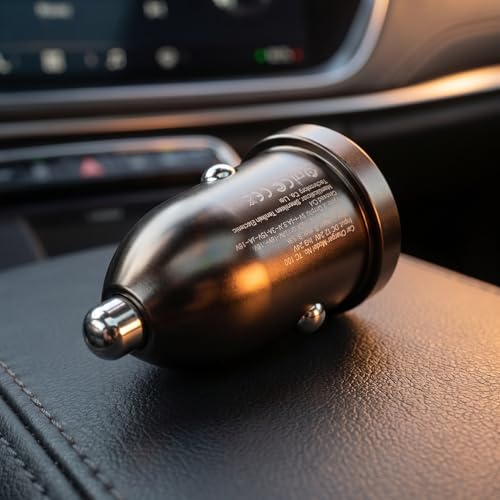 Car Charger USB C, 63W PD3.0/PPS 45W+18W Fast Charging Adapter | Zinc Alloy, Type-C Braided Cable, Compatible with iPhone 17/17 Pro Max/16 Pro/15, Compatible with Galaxy S26/S25, and Pixel
