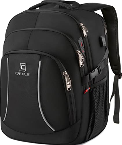 CAFELE 17.3 inch Laptop Backpack,School Bookbag Computer Rucksack with USB Charging Port,Water Resistant Sturdy Bagpack for Business College School Travel,Men Women Casual Daypack,Black - color: 17.3in-black, size: 17.3inch