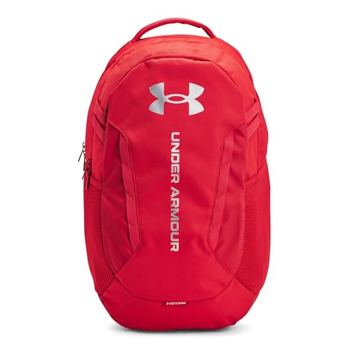 Under Armour Unisex-Adult Hustle 6.0 Backpack, (600) Red/Red/Metallic Silver, One Size Fits Most - color: (600) Red / Red / Metallic Silver, size: One Size