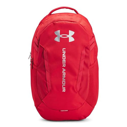 Under Armour Unisex-Adult Hustle 6.0 Backpack, (600) Red/Red/Metallic Silver, One Size Fits Most - color: (600) Red / Red / Metallic Silver, size: One Size