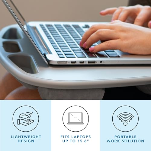 LAPGEAR MyDesk Lap Desk – Cool Gray, Fits 15.6” Laptops - color: Cool Gray, size: Single Unit