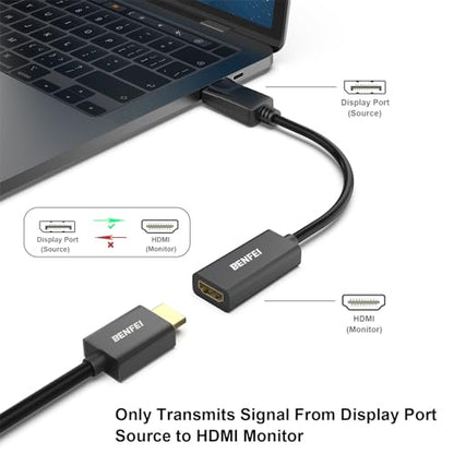 BENFEI 4K DisplayPort to HDMI Adapter 20 Pack, Uni-Directional DP 1.2 Computer to HDMI 1.4 Screen Gold-Plated DP Display Port to HDMI Adapter (Male to Female) Compatible with Lenovo Dell HP Passive - color: Black, style: 4K 30Hz-20 Pack