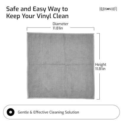 Hudson Hi-Fi Anti Static Microfiber Record Cleaning Cloth - 5 pk - The Audiophiles Anti-Scratch Lint & Dust Magnets - 7X Capillary Absorption LP & Record Cover Cleaner Protector Cleaning Cloths