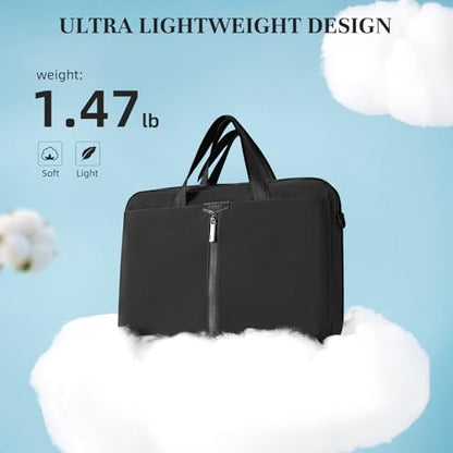 Timeet 17.3 Inch Laptop Bag for Men Women, Lightweight & Water-Resistant Computer Bag Laptop Briefcase with Shoulder Strap - color: Ink Black